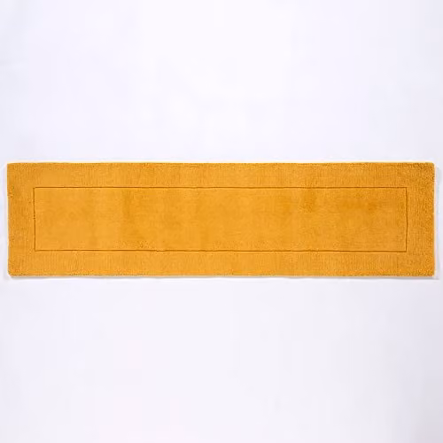 Mayfair Hand-Knotted Ochre Wool Area Rug, W: 60 cm, L: 230 cm