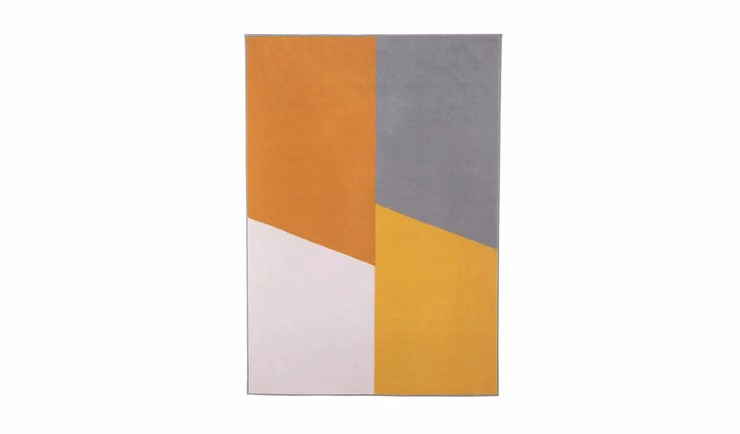 Geometric Block Mustard Cut Pile Rug in Yellow, Grey and Multicolour, W: 160 cm, D: 230 cm