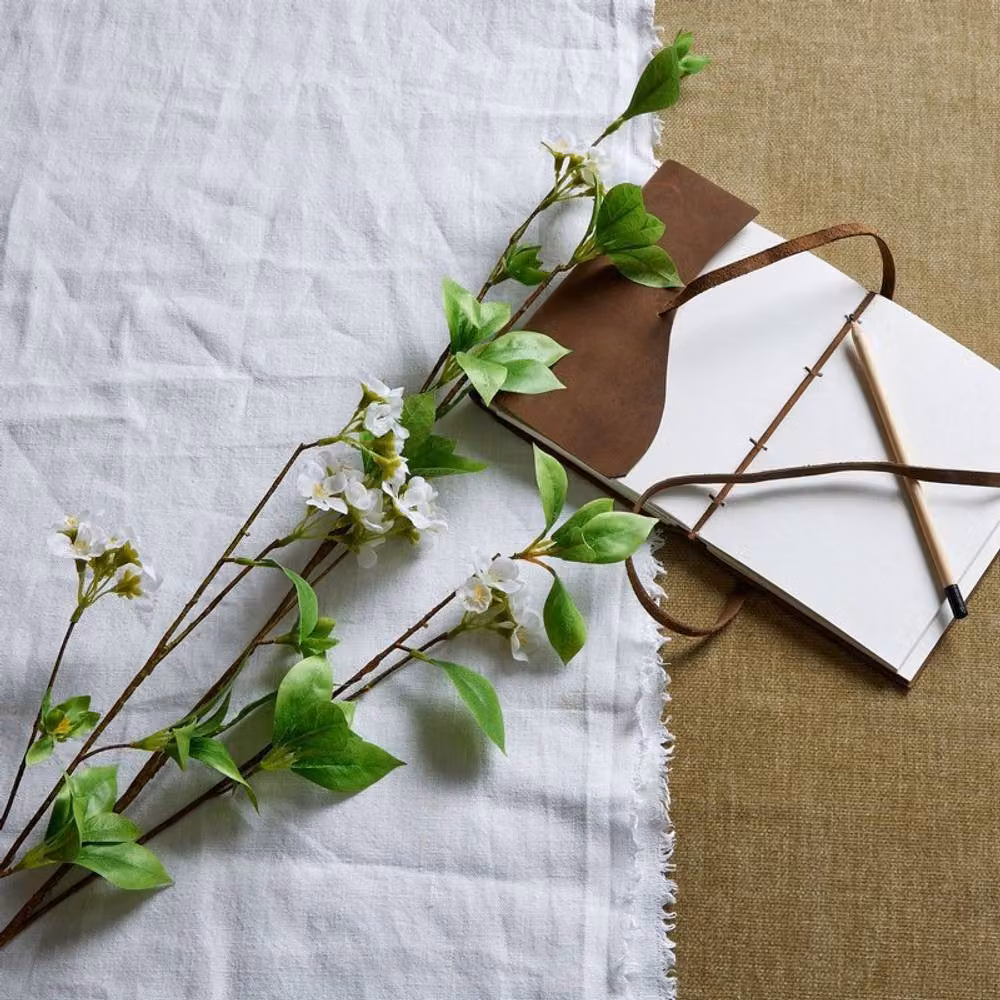 Lemon Pavilion Tall Mock Artificial Orange Spray Single Stem in Green and White, H 135 x W 45 x D 45 cm – 3