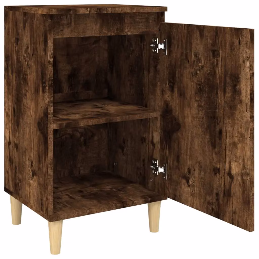 Berkfield Home Smoked Oak Bedside Cabinet in Brown, W/D/H: 40 x 35 x 70 cm – 4