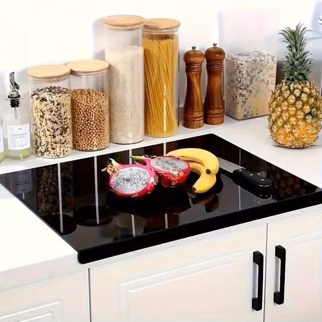 Kelvenix Large Black Non-Slip Acrylic Rectangular Cutting Board