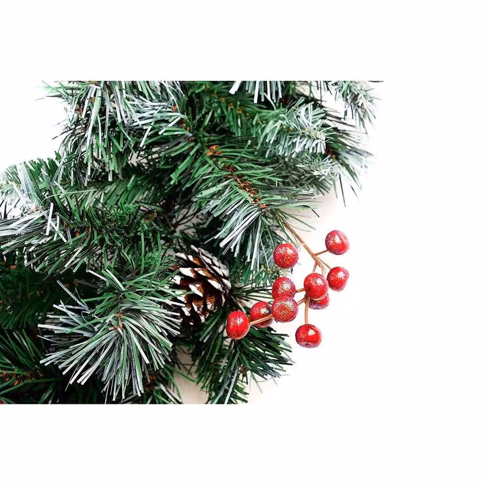 FLAVORA Deluxe Frosted Artificial Christmas Tree in Green, W: 100 cm, D: 15 cm – 2