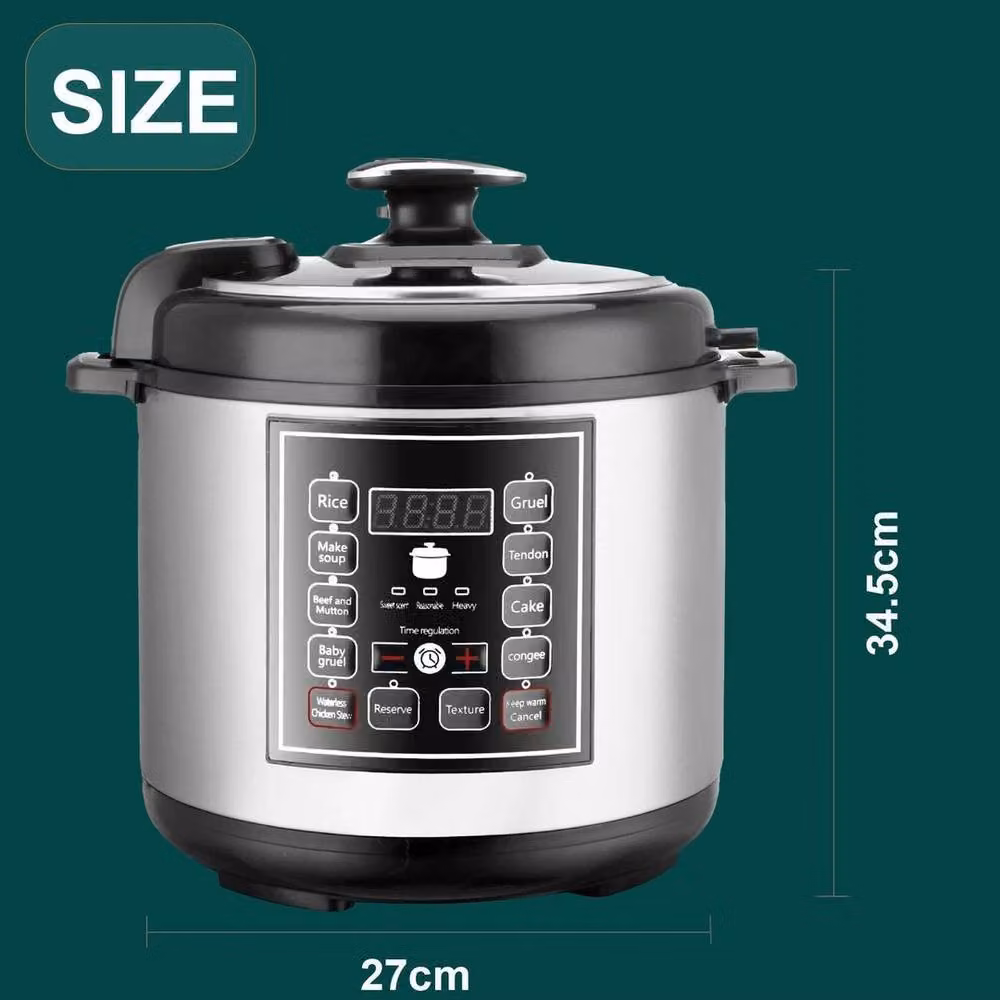 FORGEVIO 10-in-1 Digital Electric Pressure Cooker in Silver with Stainless Steel Finish – 5
