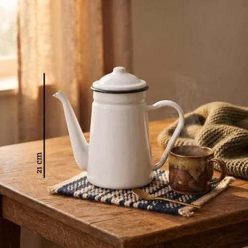 Orsina White and Black Coffee Pot with Drip Free Spout – 2