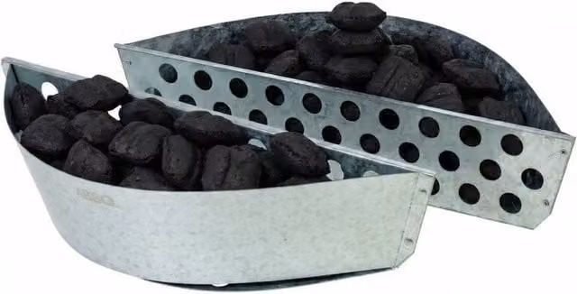 Kelvenix 2-Piece Steel Charcoal Briquette Fuel Holder Baskets in Silver
