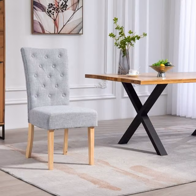Artemis Home Set of 2 Pienza Fabric Dining Chairs in Grey