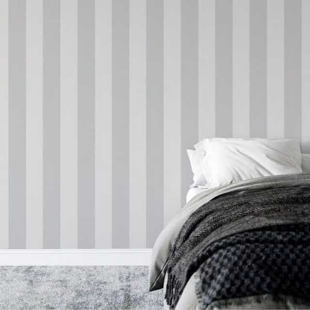 Muriva Modern Abstract Striped Wallpaper in Grey and Silver