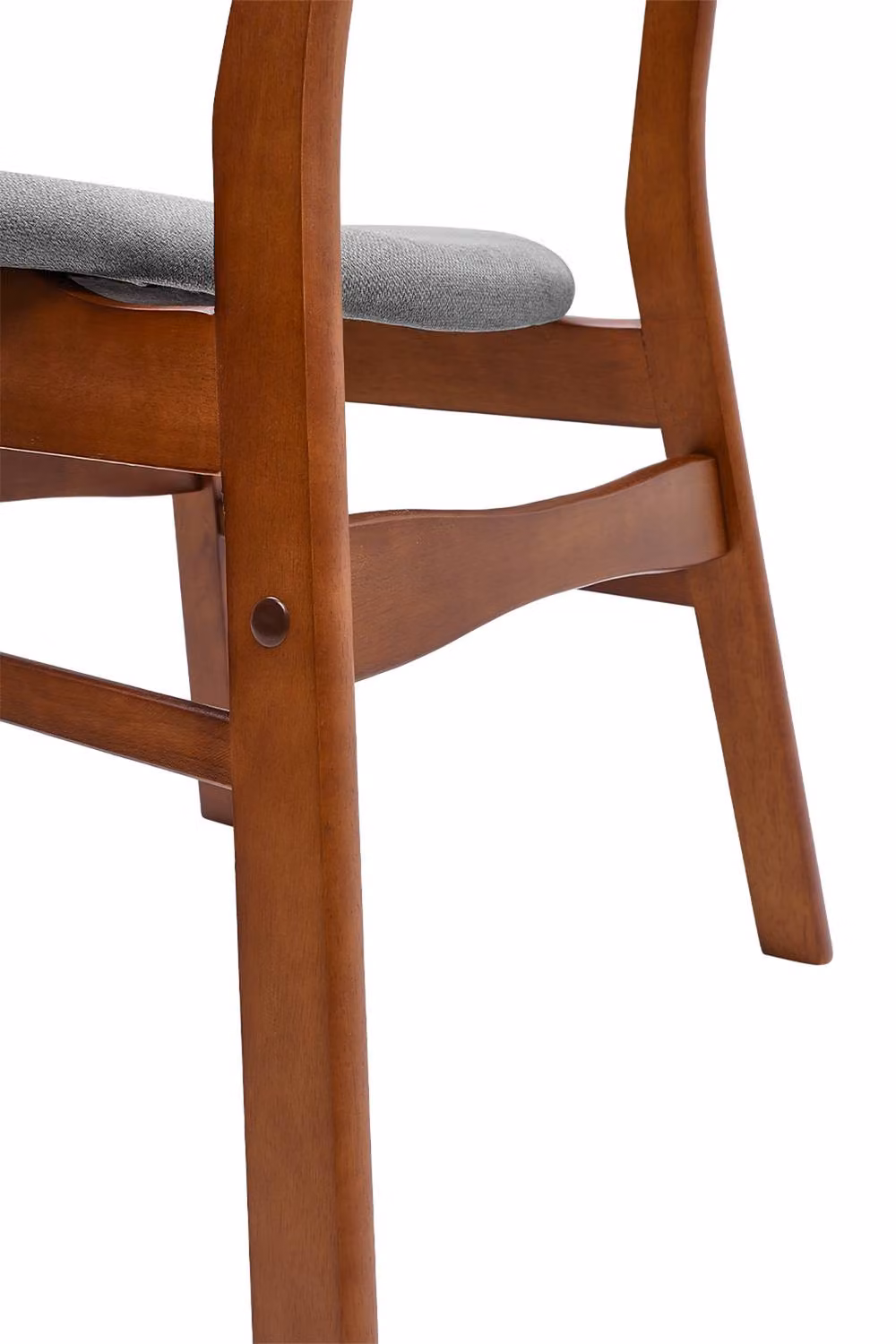 Garden Sanctuary 2-Piece Upholstered Dining Chairs with Rubberwood Legs in Grey and Brown – 5