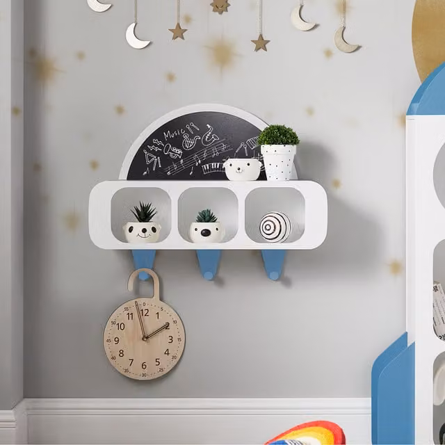 SoBuy Kids Wall Mounted Toy Storage Shelf Display Rack in White