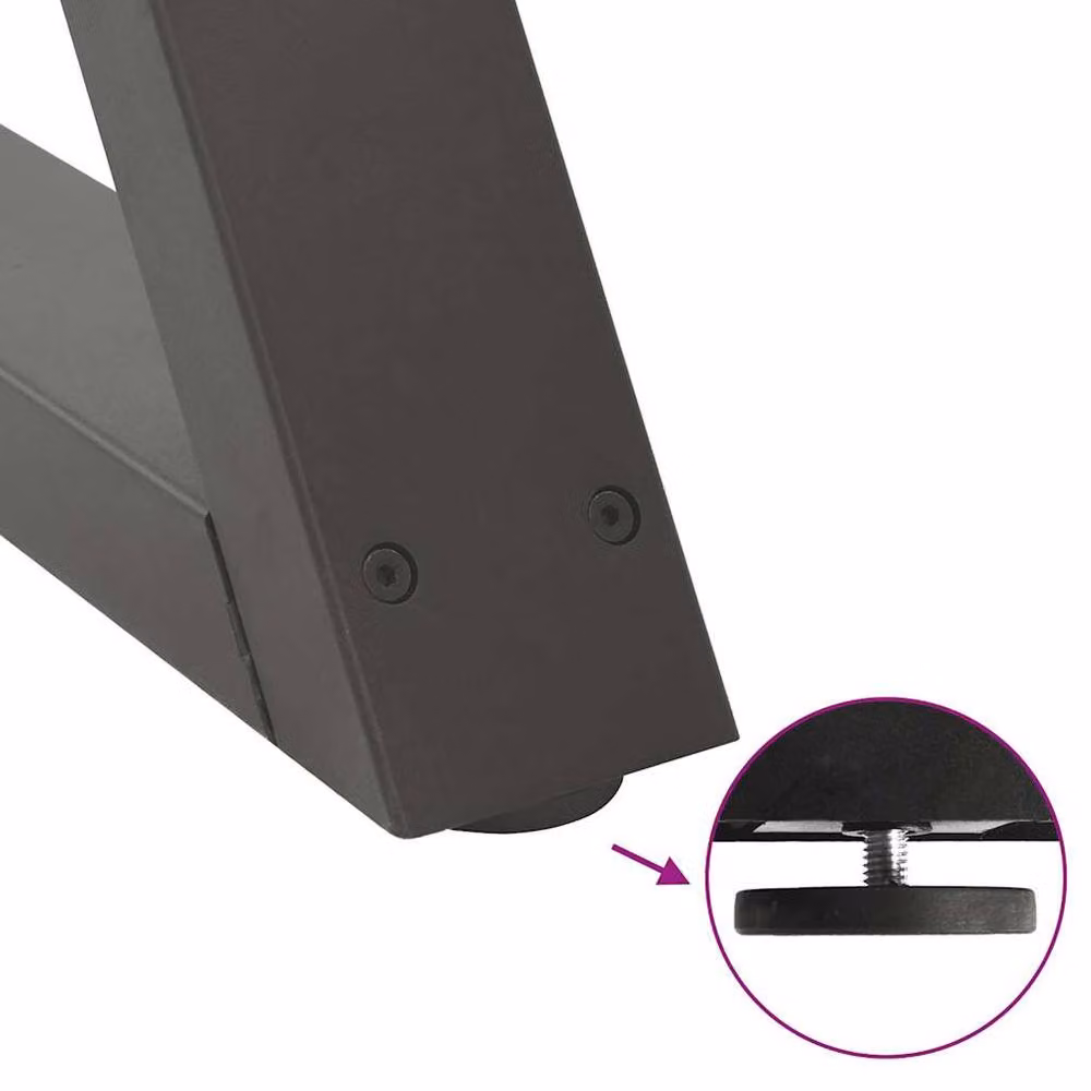 Berkfield Home Modern Dining Table Legs, 2 Pieces, Anthracite Grey Steel, H: 72-73.3 cm x W: 90 cm – 6