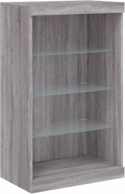 Berkfield Home Modern Sideboard with Integrated LED Lights in Grey Sonoma, W: 60.5 cm, D: 37 cm, H: 100 cm