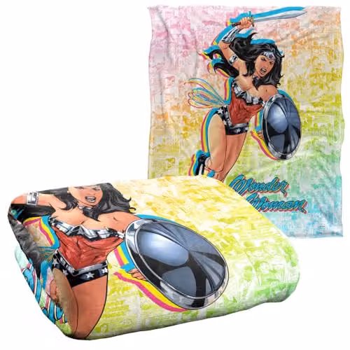 DC Comics Wonder Woman Super Soft Fleece Throw Blanket, Multicolour, W: 152 cm, D: 127 cm – 2