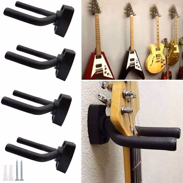 EONLION 4-Pack Wall Mounted Guitar Hanger Hooks in Black, Width: 50 cm – 1