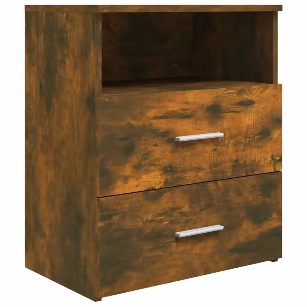 Berkfield Home Bed Cabinets, 2 Piece Set in Smoked Oak Brown, W: 50 cm, D: 32 cm, H: 60 cm – 4