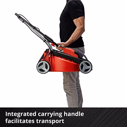 Einhell Power X-Change 18V Cordless Lawnmower with Battery and Charger, Red and Black – 4