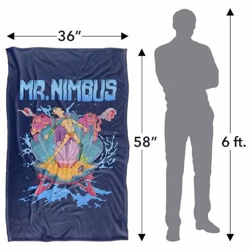 Warner Bros. Rick and Morty Mr. Nimbus Design Super Soft Fleece Throw Blanket, Multicolour, W: 91.44 cm, D: 147 cm – 3