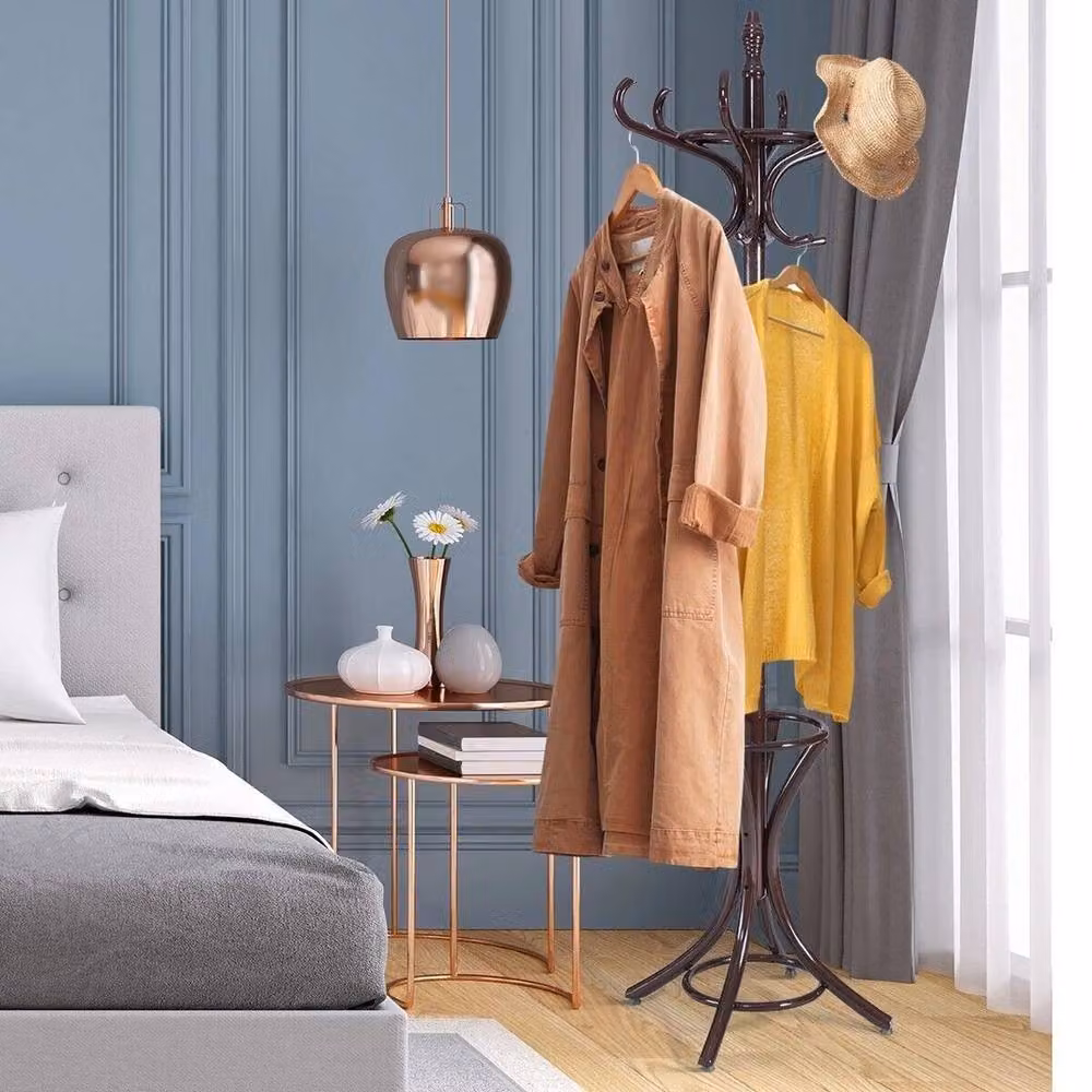 KORVIXA Free Standing Post Tree Coat Rack in Brown – 3