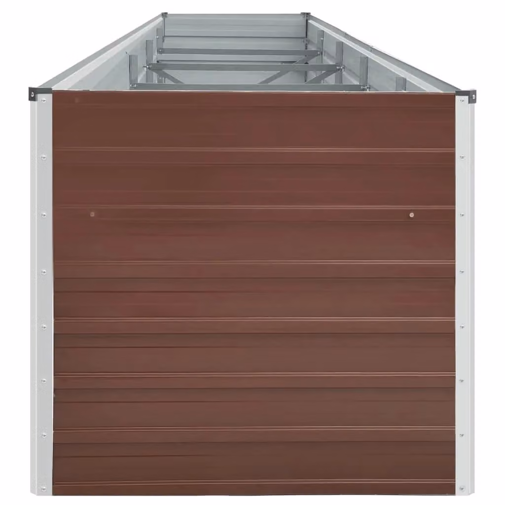 Berkfield Home Garden Galvanised Steel Raised Bed in Brown, W: 400 cm, D: 80 cm, H: 77 cm – 3