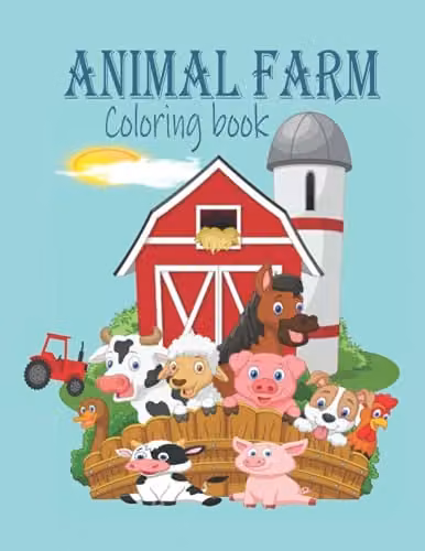 Animal Farm Colouring Book with Farmyard Animals and Vehicles for Children, Multicolour