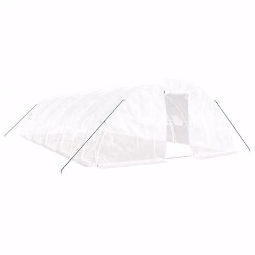 vidaXL Greenhouse with Steel Frame in White, 50 m², W: 10 m, D: 5 m, H: 2.3 m – 1