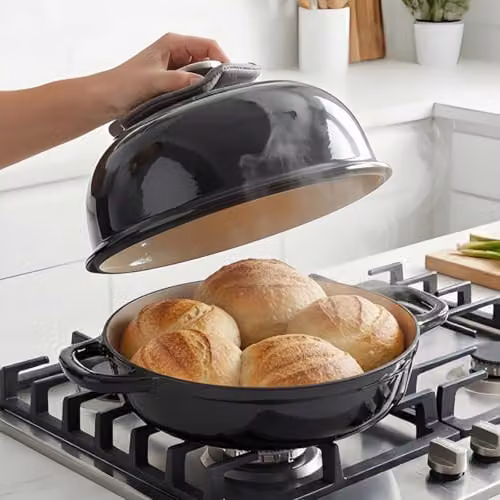 Toque Enamelled Cast Iron Dutch Oven Casserole Dish in Black – 2