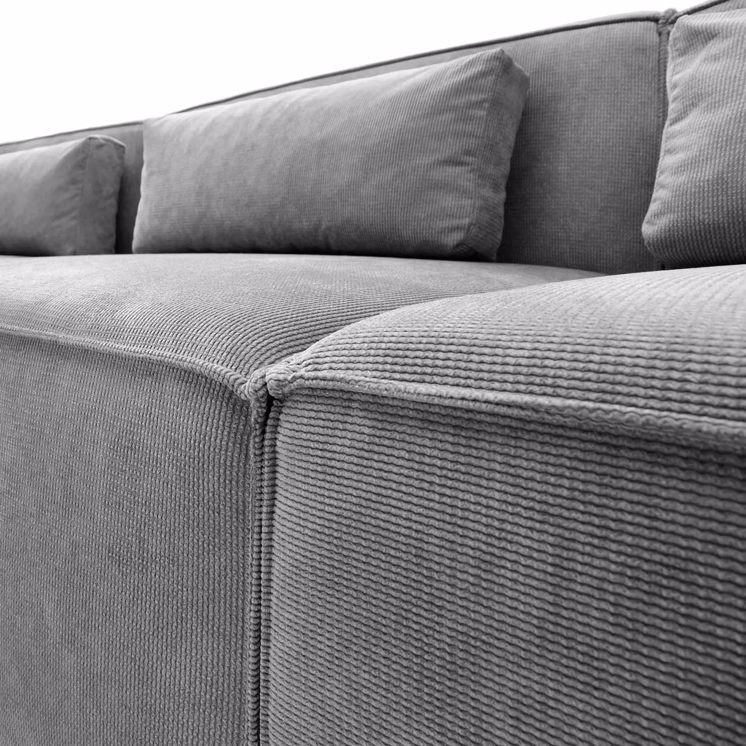 Abakus Direct Doris Reversible L-Shaped Corner Sofa in Light Grey with High-Density Foam, W: 282 cm, D: 257 cm, H: 73 cm – 3