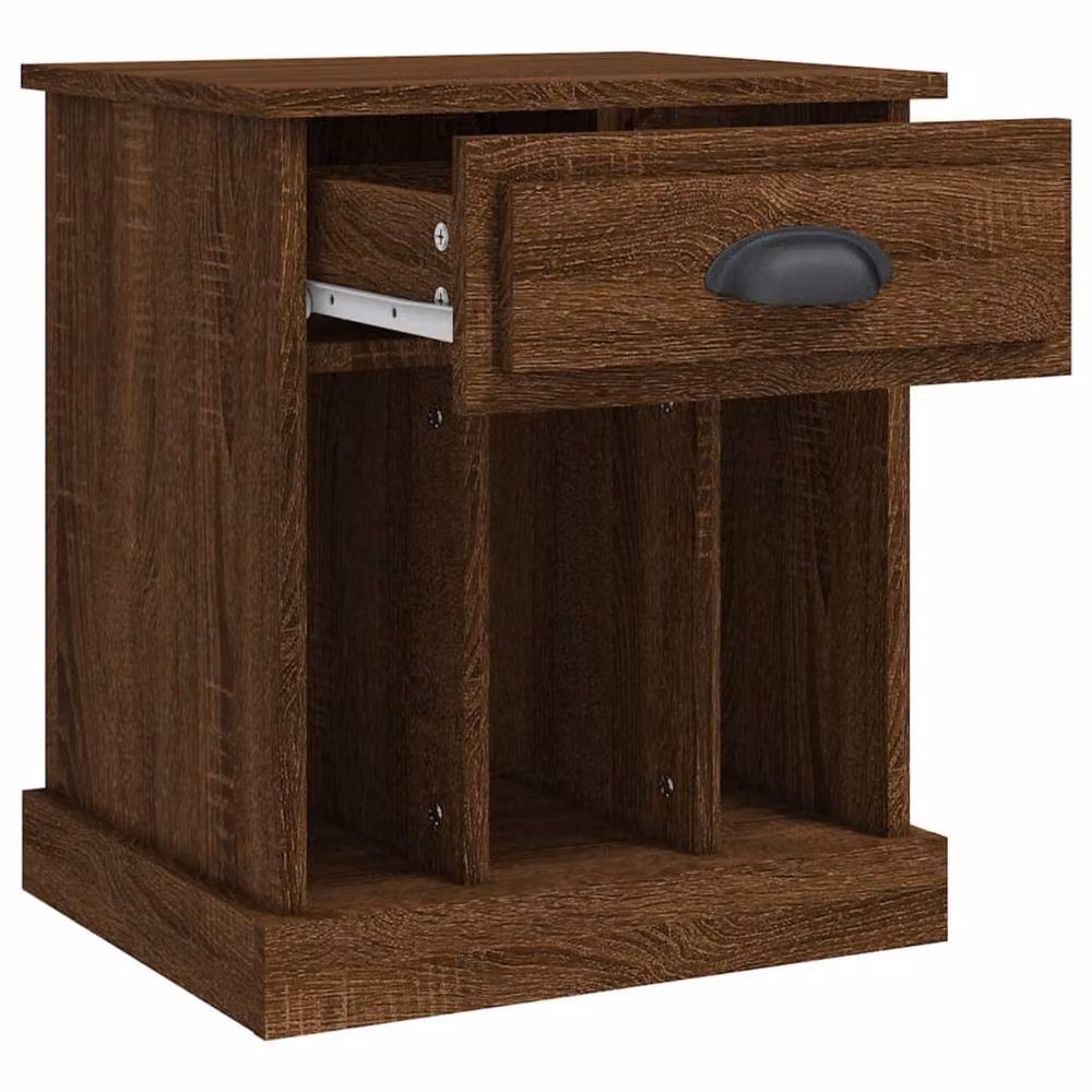 Berkfield Home Set of 2 Classic Bedside Cabinets in Brown Oak, W/D/H: 43 x 36 x 50 cm – 5