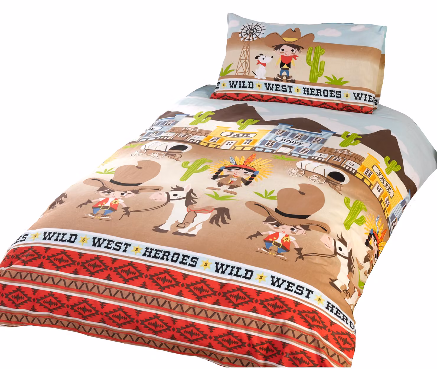 Rapport Home Wild West Polycotton Duvet Cover and Pillowcase Set, Multicolour, W: 140 cm, L: 200 cm – 2