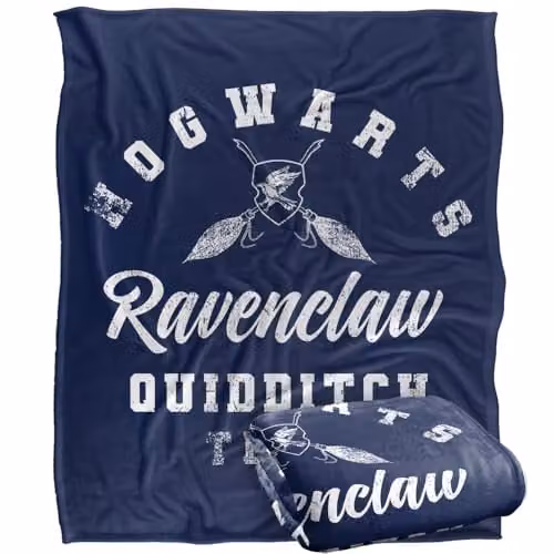 Warner Bros. Harry Potter Ravenclaw Quidditch Super Soft Fleece Throw Blanket, Multicolour, W: 152.4 cm x D: 127 cm