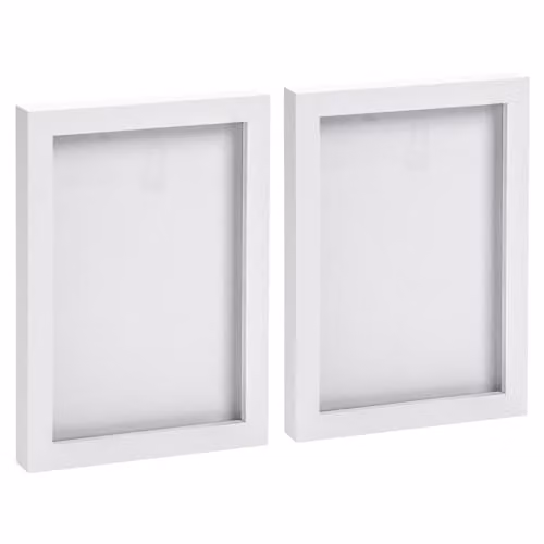 Nicola Spring A5 White Rectangular Photo Frames, Pack of 2