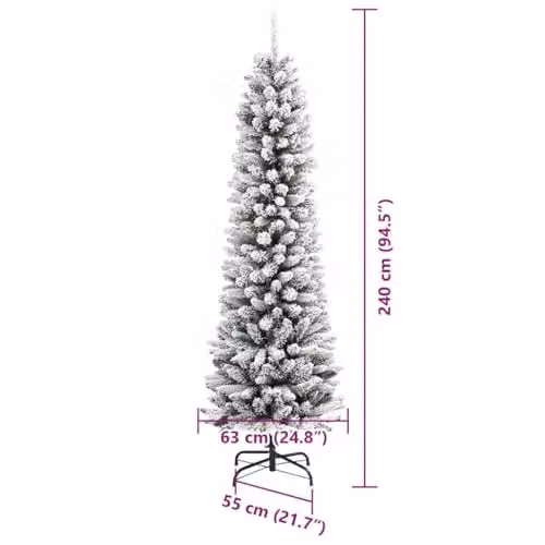vidaXL White Artificial Christmas Tree, Height: 240 cm – 3