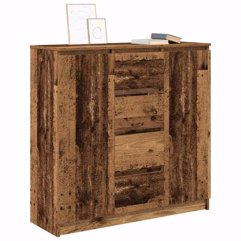 Berkfield Home Rustic Sideboard with Drawers in Brown, W/D/H: 100.5 x 35 x 98.5 cm – 3