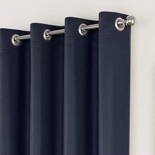 Enhanced Living Navy Blue Thermal Blackout Eyelet Curtains, W: 229 cm, D: 229 cm – 2