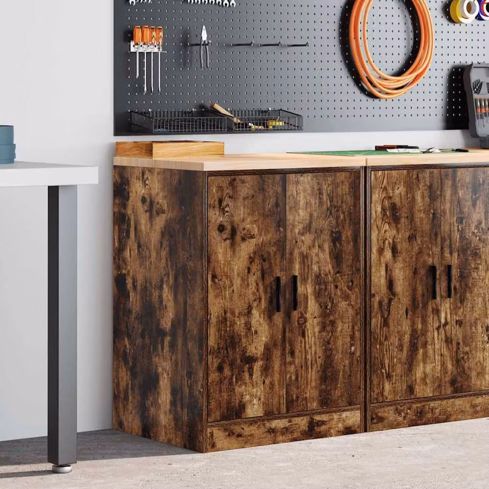 Berkfield Home Durable Garage Storage Cabinet in Smoked Oak Brown, W/D/H: 60 x 51 x 85 cm – 1