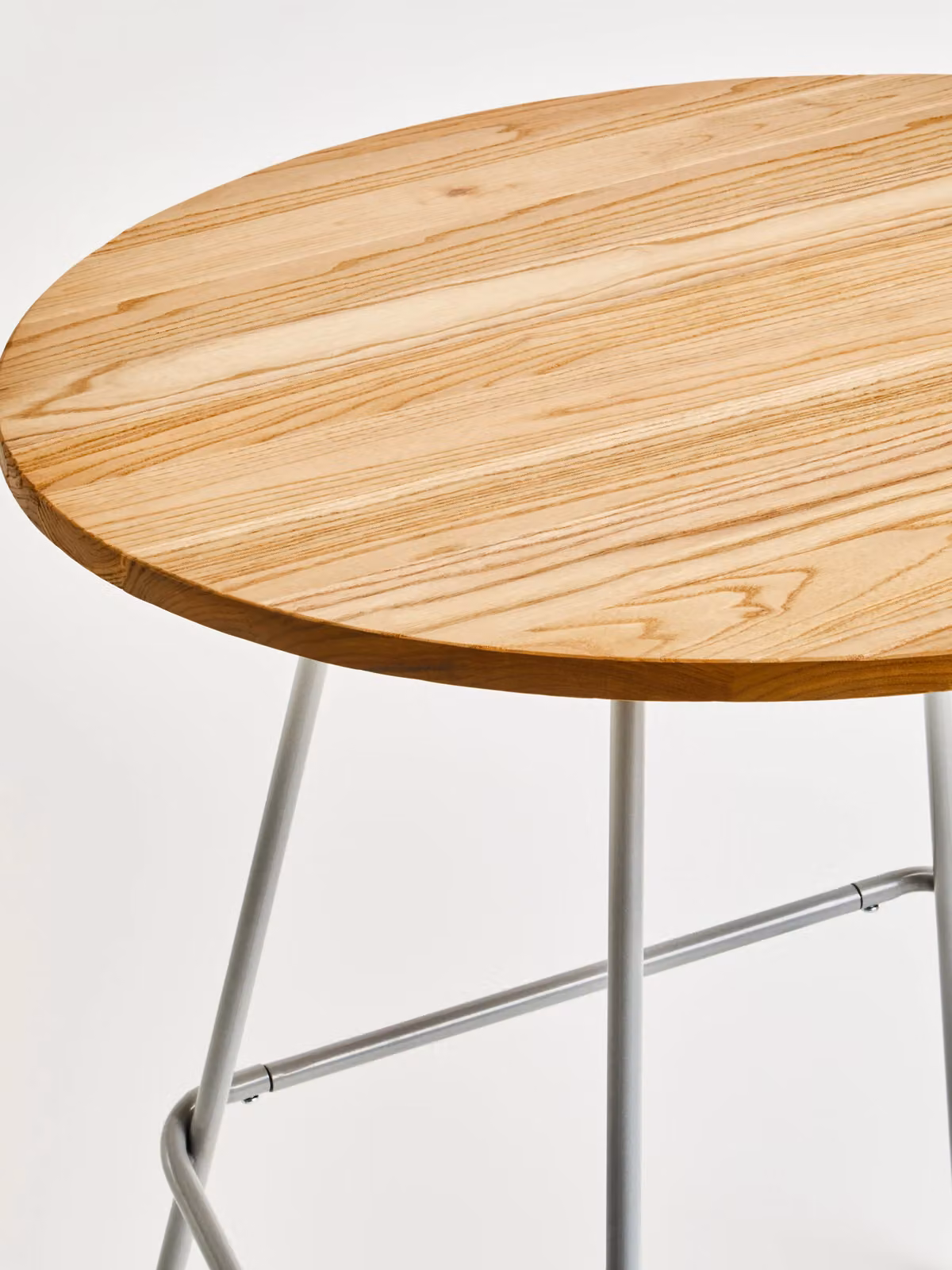 Orsina Industrial Round Metal and Wood Dining Table in Grey, Pink or Gold, Diameter: 120 cm, Height: 75 cm – 2