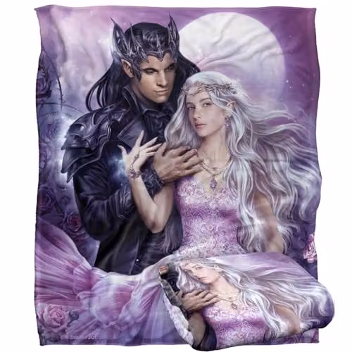 JQ Licensing En The Enchanted Ones Elves Silky Touch Super Soft Fleece Throw Blanket, White, W/D/H: 152 x 127 cm