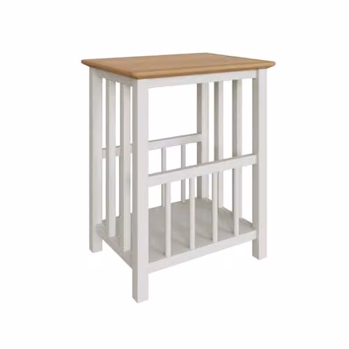 FWStyle White Oak Side Table with Magazine Rack, W: 55 cm, D: 45 cm, H: 35 cm – 1