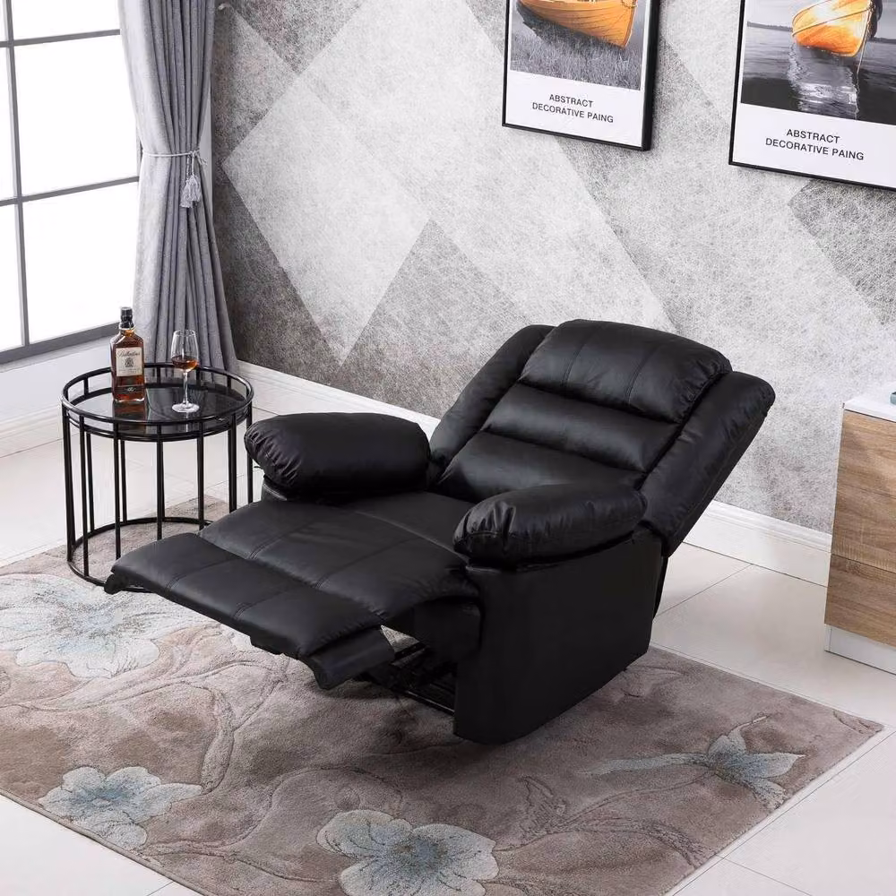 LUXURY LIFE Loxley Black Leather Recliner Armchair – 2