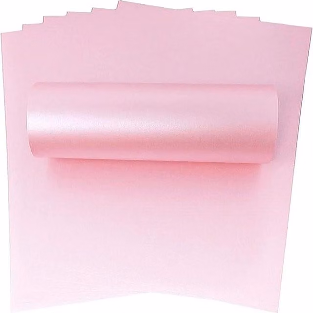 Syntego Pack of 10 Powder Pink Satin Construction Paper, A4