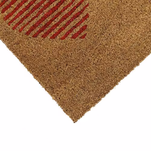 JVL Eco-Friendly Coir Door Mat, Three Hearts, Brown/Beige, W: 45 cm, D: 75 cm, H: 1.5 cm – 3