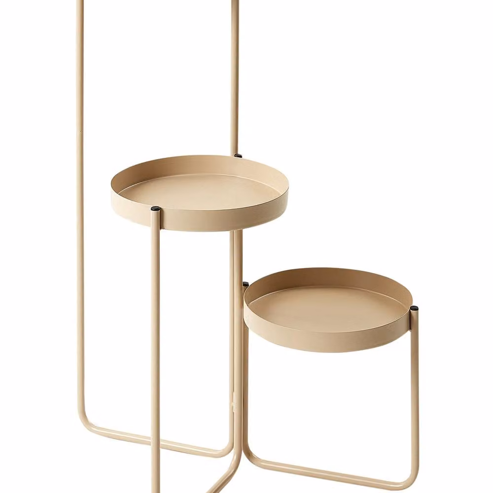 Wyld and Coco 3-Tier Metal Plant Stand in Matt Beige, W/D/H: 21 x 42 x 60 cm – 2