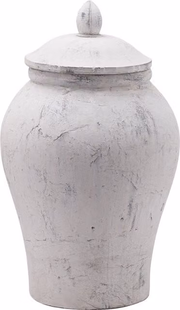 Bloomingville Large Classic Stone Ginger Jar in Beige, Brown and White