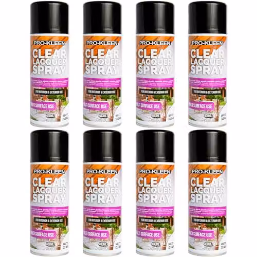 Pro-Kleen Matt Clear Lacquer Spray, 8 x 400ml – 1