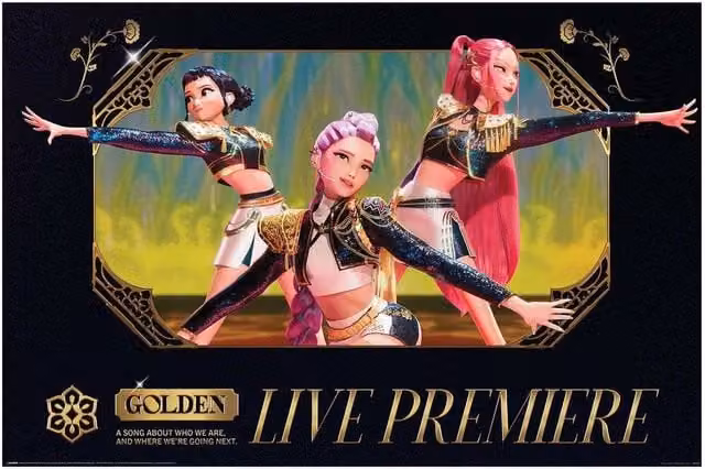 Netflix Golden Live Maxi Paper Poster in Gold and Multicolour – 1