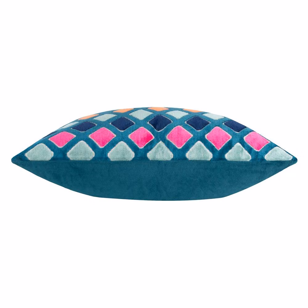 furn Metro Diamond Multicolour Velvet Rectangular Cushion W/D/H: 60 x 40 x 1 cm – 3