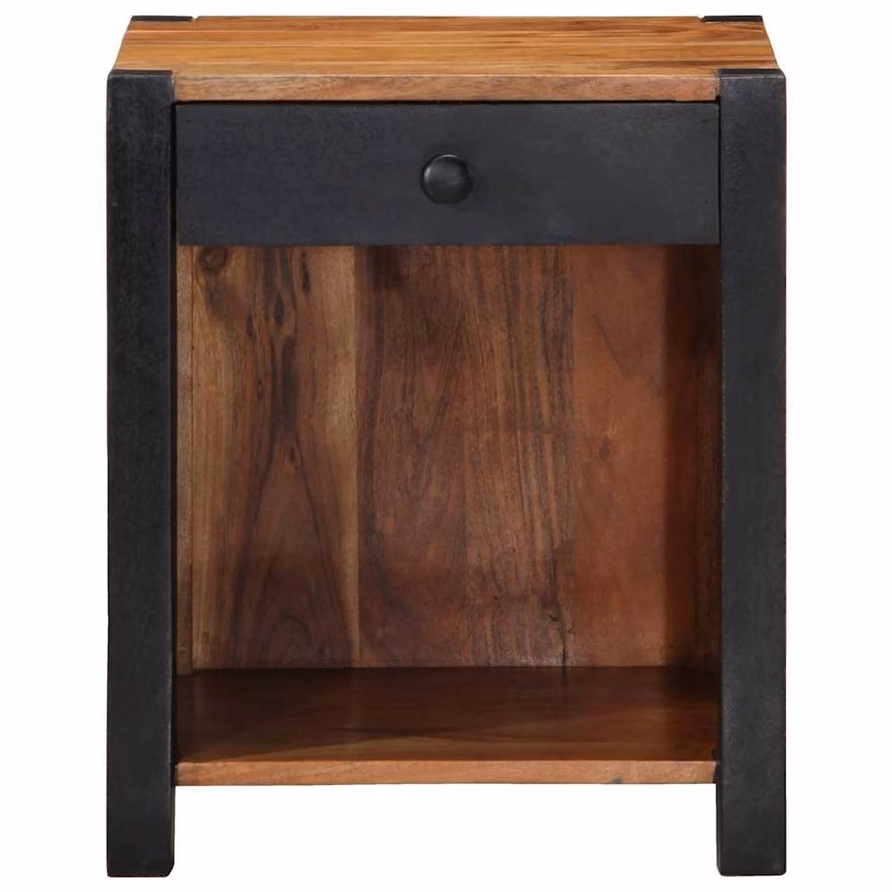 Berkfield Home Modern Acacia Wood Bedside Cabinet, Brown, W/D/H: 40 x 35 x 50 cm – 2