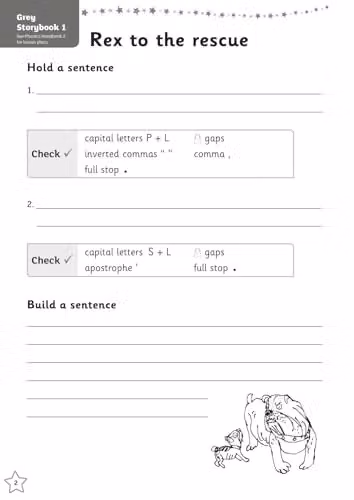 Oxford University Press Read Write Inc. Phonics Get Writing! Grey School Lined Paper Books, Pack of 10
