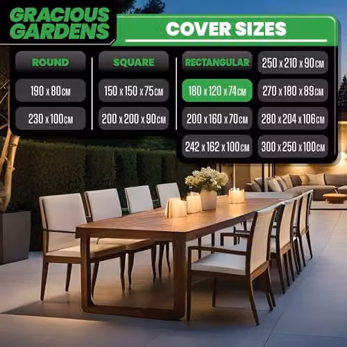 Gracious Gardens Waterproof Black Outdoor Sofa Cover, W/D/H: 180 x 120 x 74 cm – 4