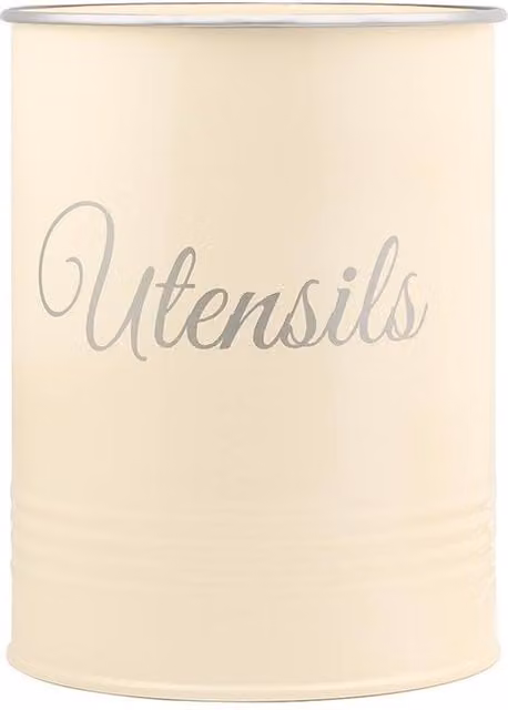 SPETLEK Large Capacity Metal Utensil Pot in Beige