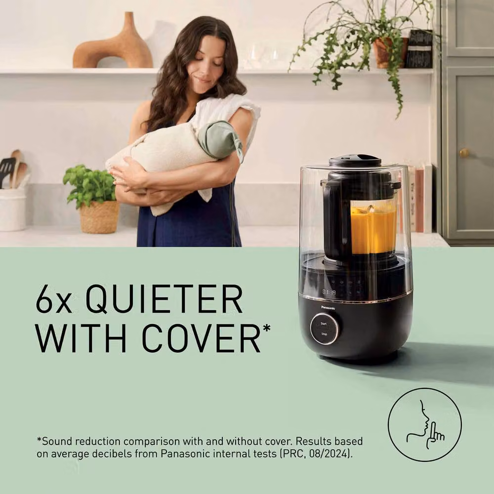 Panasonic 800W Quiet Blender and Soup Maker in Black with Glass Jug – 8